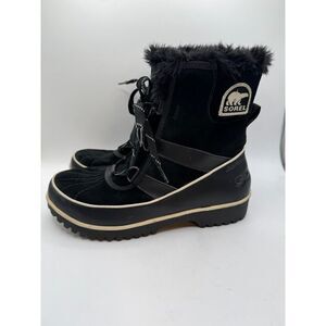 Sorel Tivoli Women's Black Fur Boots size 8.5 EUC